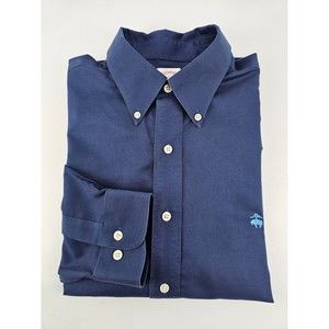 Brooks Brothers Est 1818 Royal Blue Mens Long Sleeve Button Down Shirt Large